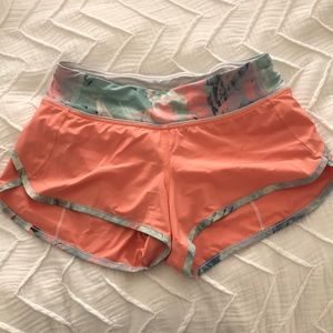 NEW peach & blue marble lulu lemon shorts